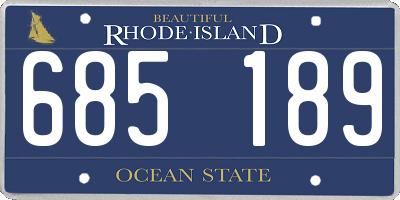 RI license plate 685189