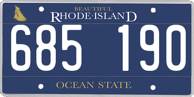 RI license plate 685190