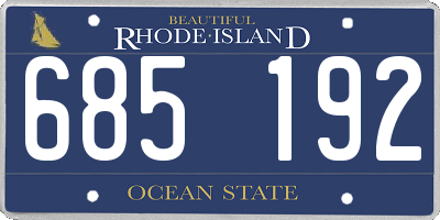 RI license plate 685192