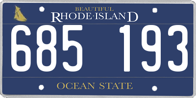 RI license plate 685193