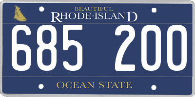 RI license plate 685200