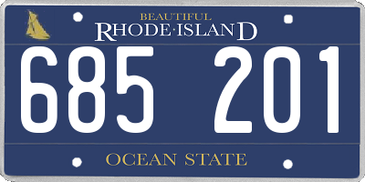 RI license plate 685201