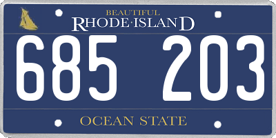 RI license plate 685203