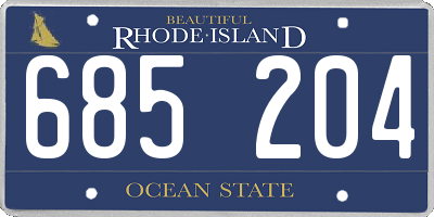 RI license plate 685204