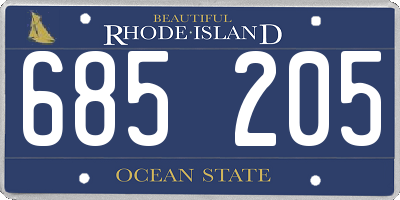 RI license plate 685205