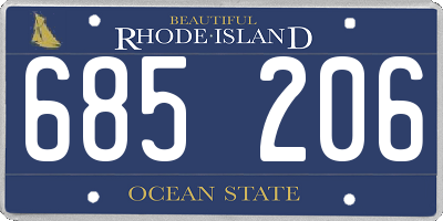 RI license plate 685206