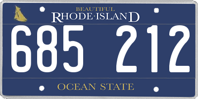 RI license plate 685212