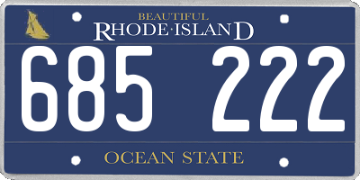 RI license plate 685222
