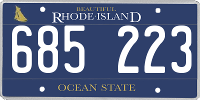 RI license plate 685223