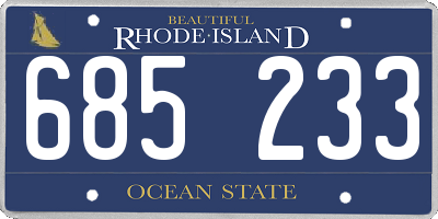 RI license plate 685233