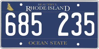 RI license plate 685235