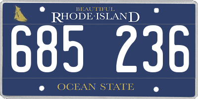 RI license plate 685236