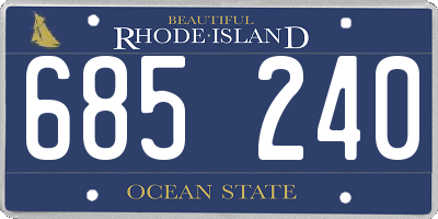 RI license plate 685240