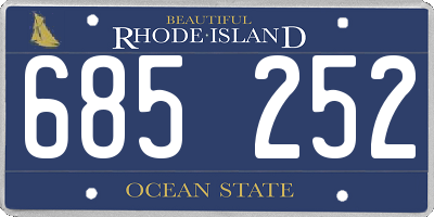 RI license plate 685252
