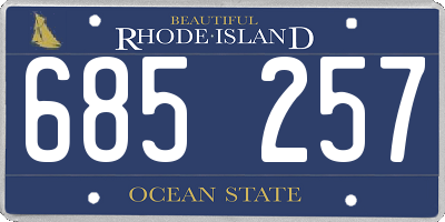 RI license plate 685257