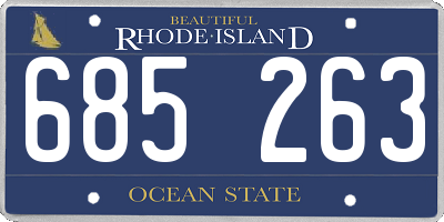 RI license plate 685263