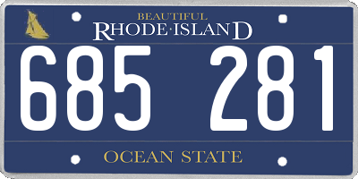RI license plate 685281