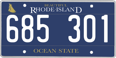 RI license plate 685301