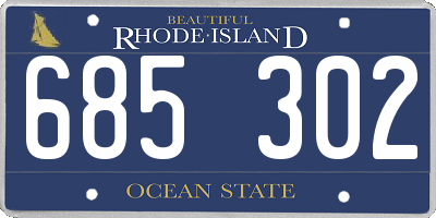 RI license plate 685302