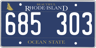 RI license plate 685303