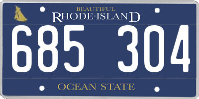 RI license plate 685304