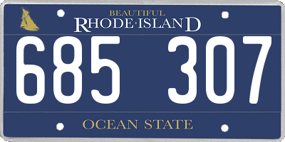 RI license plate 685307