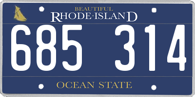 RI license plate 685314
