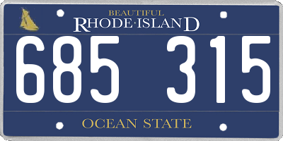 RI license plate 685315