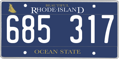 RI license plate 685317