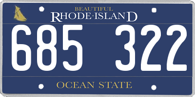 RI license plate 685322