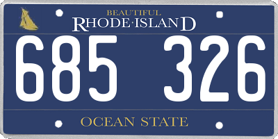 RI license plate 685326