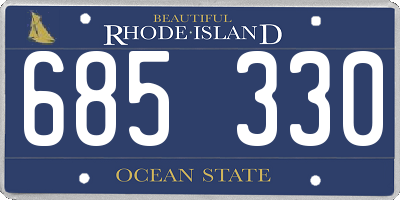 RI license plate 685330