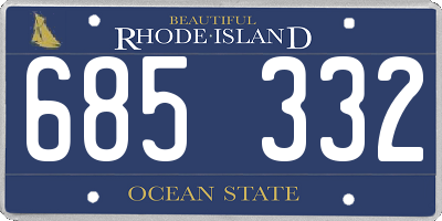 RI license plate 685332