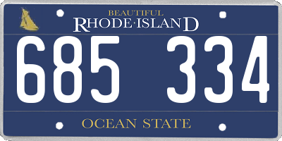 RI license plate 685334