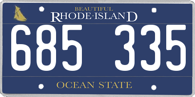 RI license plate 685335