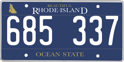 RI license plate 685337