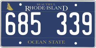 RI license plate 685339