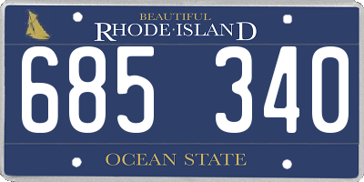 RI license plate 685340
