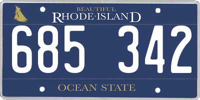 RI license plate 685342