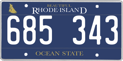 RI license plate 685343
