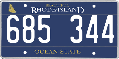 RI license plate 685344