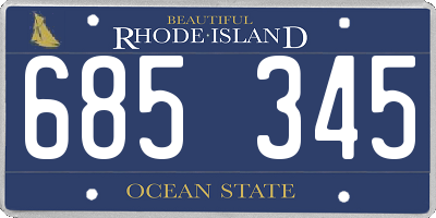 RI license plate 685345