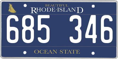 RI license plate 685346