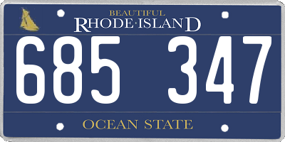 RI license plate 685347
