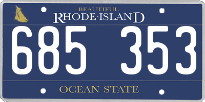 RI license plate 685353