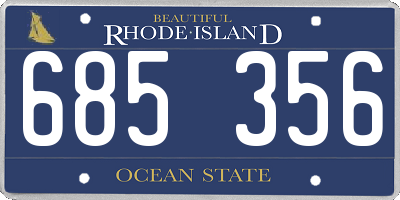 RI license plate 685356