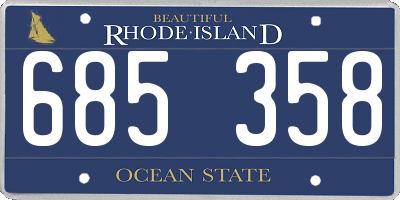 RI license plate 685358