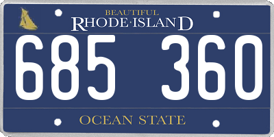 RI license plate 685360