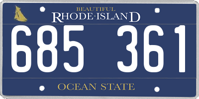 RI license plate 685361