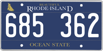 RI license plate 685362